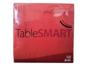 Servett TableSMART 40x40 cm 3-lagers röd, 12 pk x 100 st/fp