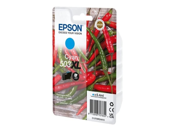 Epson 503XL - 6.4 ml - cyan - original - blister - blekkpatron - for EPL 5200; RIP Station 5200; WorkForce WF-2960