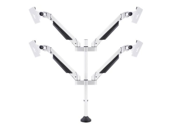 Multibrackets M VESA Gas Lift Arm Quad - Monteringssett (skrivebordsklemmemontering, 4 leddarmer) - for 4 LCD-skjermer - aluminium - hvit - skjerms...