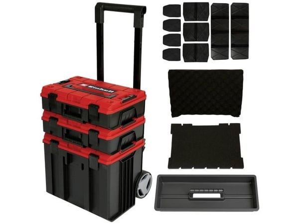 Einhell E-Case Tower, Svart, Röd, Polypropylen (PP), Värmetålig, Splash resistant, 415 x 273 x 320 mm, 1,01 kg, 450 mm