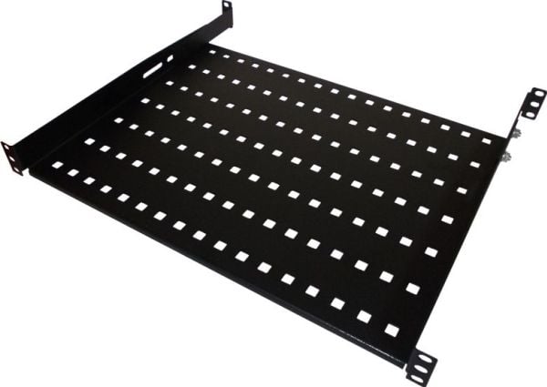 Alantec SA-P-19-1U-650-4-C-02, Rackhylle, Sort, Stål, 1U, 48,3 cm (19"), 650 mm