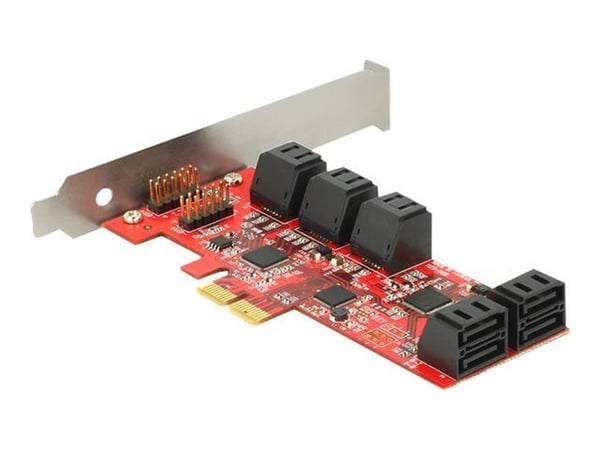 Delock - Lagringskontroller - 10 kanaler - SATA 6Gb/s - låg profil - PCIe 2.0 x2