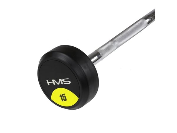 HMS GSL-15 vektstang/stang i stål, gummiert 15 kg HMS
