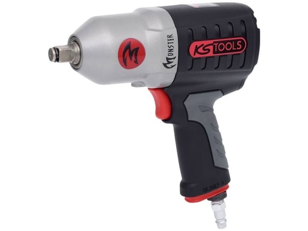 KS Tools MONSTER, Slagtrekker, Sort, Grå, Rød, Sølv, Aluminium, 1/2", 7930 RPM, 931 Nm