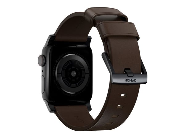 Nomad Modern Strap - Limited Edition - klokkestropp for smart armbåndsur - 150-210 mm - brun, black hardware - for Apple Watch Hermès Series 9, SE ...
