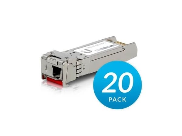 Ubiquiti U Fiber Single-Mode - SFP+ transceivermodul - 10GbE - LC-enkeltmodus - opp til 10 km - 1310 nm (en pakke 20)