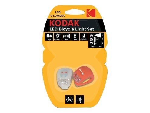 Kodak sykkellys / LED til sparkesykkel 2 stk foran/bak, IP64 (SB5134)