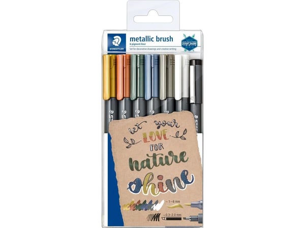 Staedtler 8321 TB7 Marker metallic brush, 6 + 1
