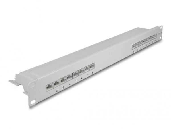 Delock - Koblingspanel - CAT 6a - RJ-45 X 16 - grå - 1U - 19"