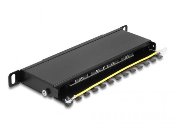 Delock - Koblingspanel - rackmonterbar - CAT 6a - RJ-45 X 8, LSA X 8 - svart - 0.5U - 10"