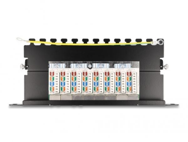 Delock - Koblingspanel - rackmonterbar - CAT 6a - RJ-45 X 8, LSA X 8 - svart - 0.5U - 10"