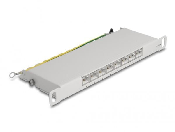 Delock - Koblingspanel - rackmonterbar - CAT 6a - RJ-45 X 8, LSA X 8 - grå - 0.5U - 10"