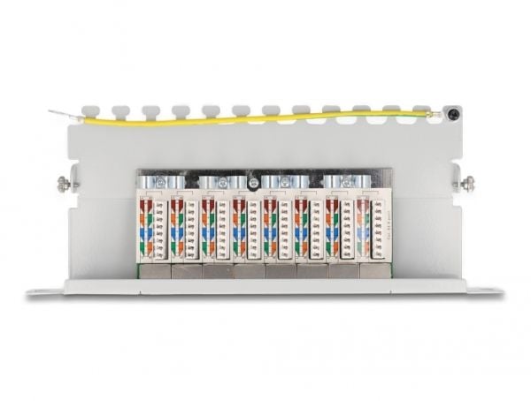 Delock - Koblingspanel - rackmonterbar - CAT 6a - RJ-45 X 8, LSA X 8 - grå - 0.5U - 10"