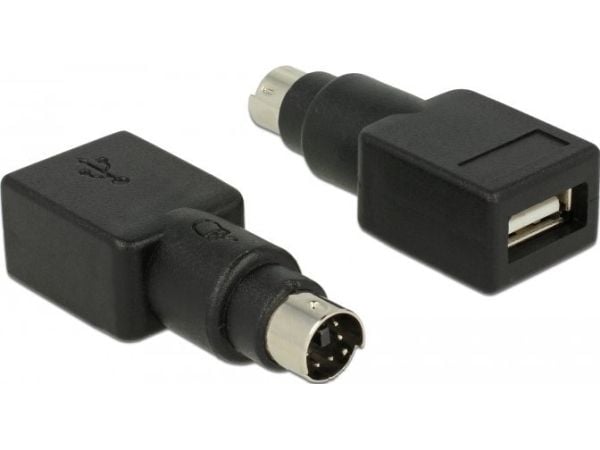 Delock - Tastatur- / musadapter - PS/2 (hann) til USB (hunn) - svart