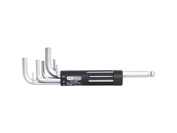 KS Tools 151.2100, L-formet hexnøkkel, Metrisk, 8 stykker, Kromvanadiumstål, Kromatering, 2,2.5,3,4,5,6,8,10 mm