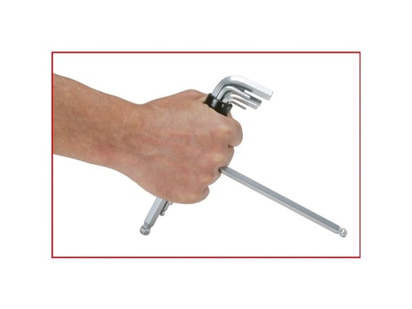 KS Tools 151.2100, L-formet hexnøkkel, Metrisk, 8 stykker, Kromvanadiumstål, Kromatering, 2,2.5,3,4,5,6,8,10 mm