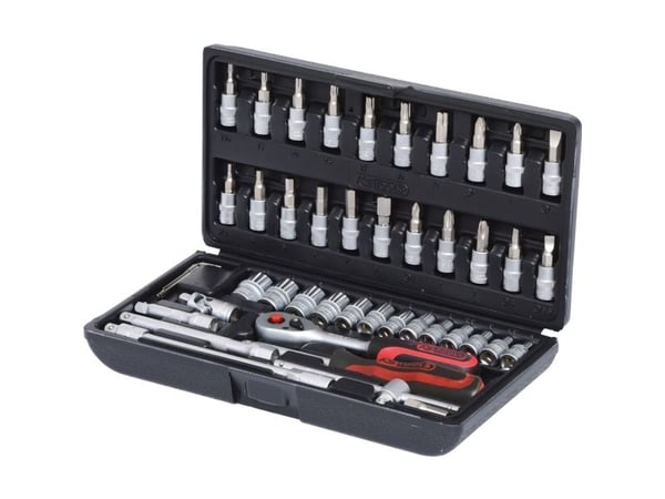KS Tools 911.0646, Kromivanadiini-teräs, 3,4,5,6,7,8 mm, 1 kpl, Musta, Punainen, Hopea, Black,Red, 1/4"