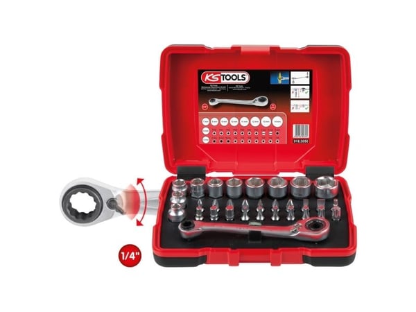 KS Tools 918.3050, Støpselsett, 31 hoder, Kromvanadiumstål, 420 g