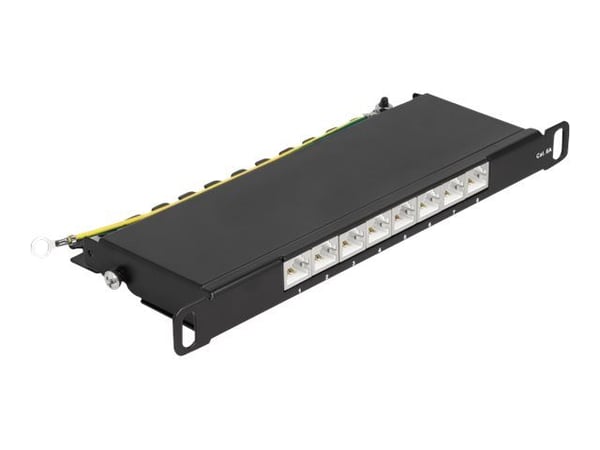 Delock - Koblingspanel - rackmonterbar - CAT 6a - RJ-45 X 8, LSA X 8 - svart - 0.5U - 10"