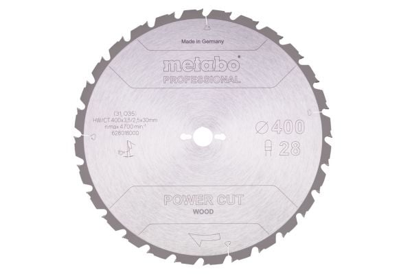 Metabo 628018000, Konstruksjons Tre med spiker, Tre, 40 cm, 3 cm, Tungsten Carbide Tipped (TCT), 2,5 mm, 4700 RPM