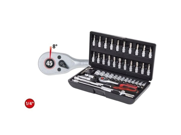 KS Tools 917.0648, Støpselsett, 1/4", Imperisk, 1/4", T10, T15, T20, T25, T27, T30, T40, Kromvanadiumstål