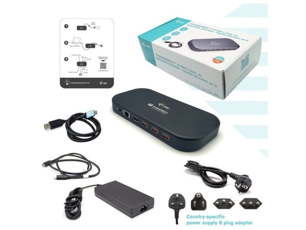 i-Tec - Dokkingstasjon - Thunderbolt 3 - HDMI, Thunderbolt - 1GbE - 134 watt