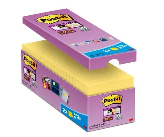 Post-it SS-Notes 76x76 mm V-pack gul (16 stk.)