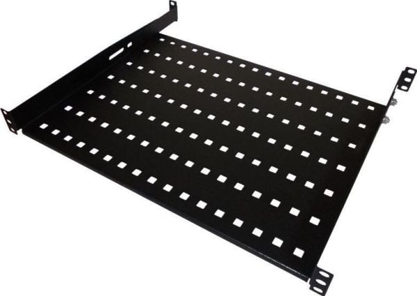 Alantec stålkonsol 19" 1U djup 350 mm, svart, 4 infästningspunkter (SA-P-19-1U-350-4-C-02)