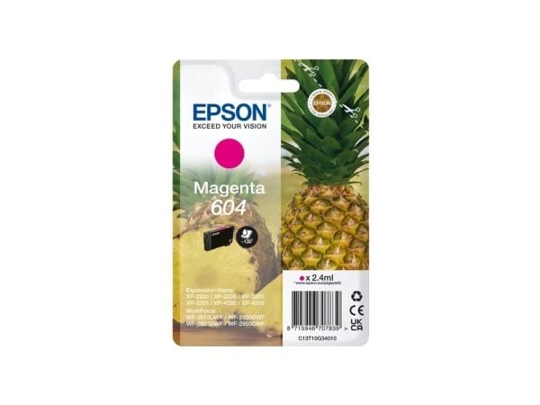 Epson 604, Perusvärintuotto, 2,4 ml, 604 sivua, 1 kpl, Kertapakkaus