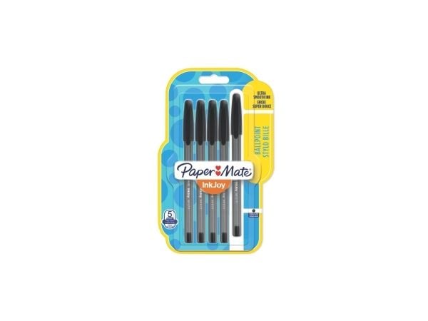 Papermate InkJoy 100ST, Klips, Tynn spiss, Sort, 5 stykker, Fint
