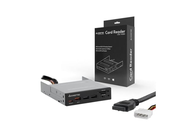 Chieftec CRD-908H - Kortleser - 2-i-1 - 3,5" (SD, microSD) - USB 3.2 Gen 1 / USB-C