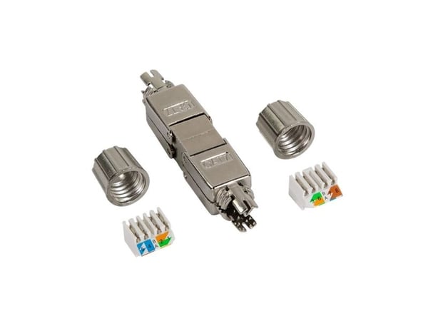 LogiLink MP0057, Cat.6A, Cat.7, Cat.7A, Metallisk, Rett, Metall, Nickel, Zink, 22/24, Nickel