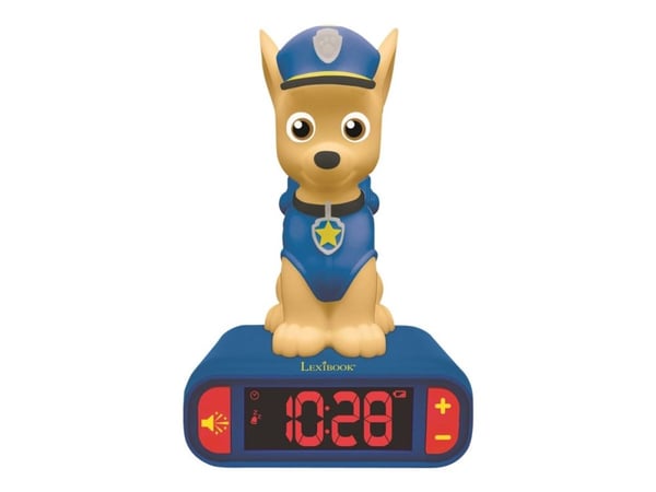 Digitalt vækkeur med natlys 3D Paw Patrol Chase figur og lydeffekter