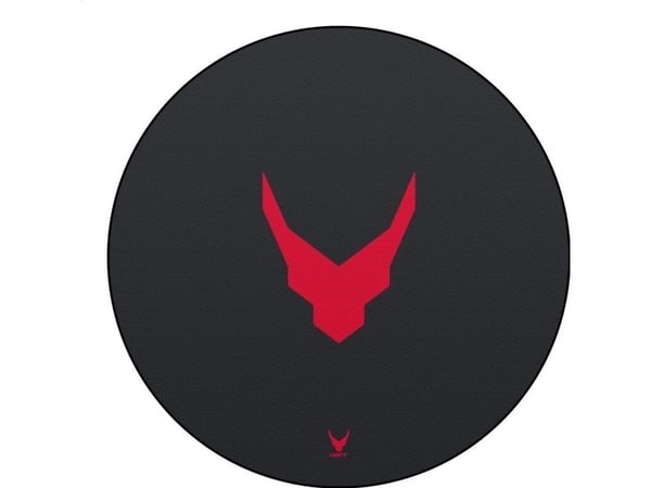VARR Gaming lattiamatto pelituolien alle - pyöreä, halkaisija 1m, musta, punainen logo