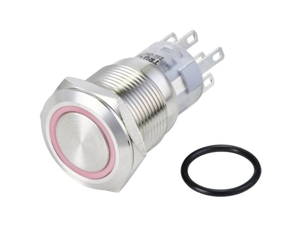TRU COMPONENTS TC-10090976 LAS1-AGQ-22ZE/R/24V/S Ilkivallankestävä painonappi 250 V/AC 3 A 2 x On/On Klikkaava punainen IP65 1 kpl 1 kpl
