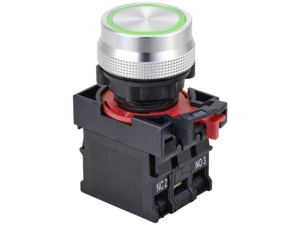 TRU COMPONENTS TC-10091056 ONPOW26-11ZE/G/12V Painekytkin 250 V/AC, 250 V/DC 5 A 1 x On/On Napsautus Vihreä IP40 1 kpl 1 kpl