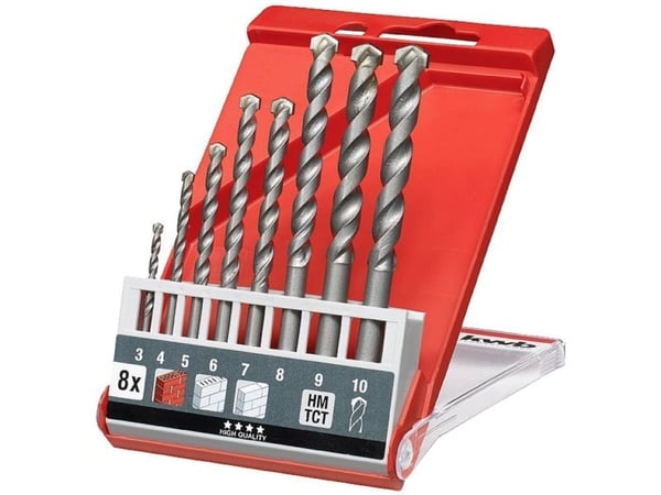 kwb 039800, Drill, Drill bit set, Høyrehåndsrotasjon, 1 cm, 160 mm, porebetong, Murstein, Murverk, Stein