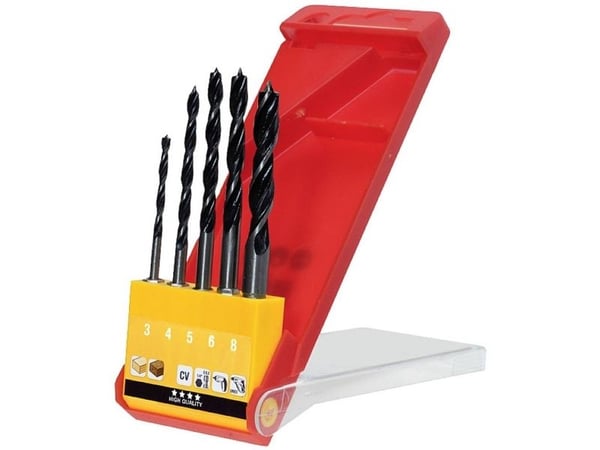 kwb 513900, Drill, Drill bit set, Løvtre, Mykt tre, 6,35 mm, Chromium-Vanadium Steel (Cr-V), Sekskanttange