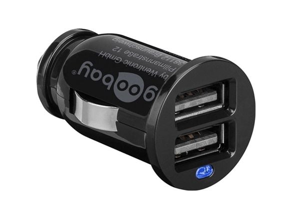 goobay - Bilstrømadapter - 2.1 A - 2 utgangskontakter (USB) - svart