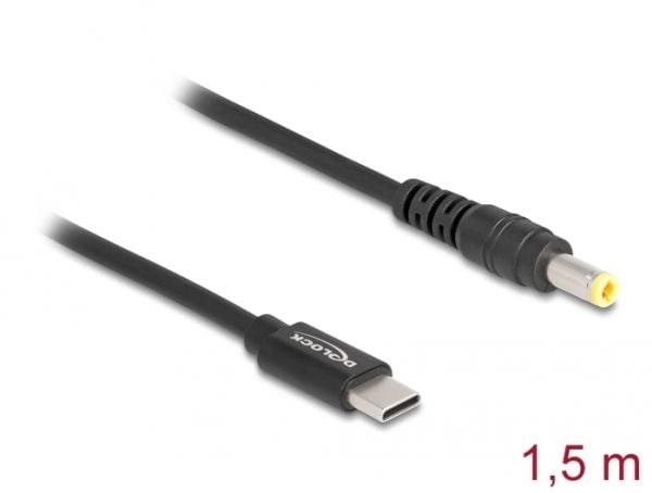 DeLOCK 87978, 1,5 m, USB C, 5.5 x 2.5 mm, 20 V