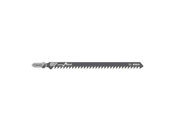 Bosch speed for Wood T 344 D - Stikksagblad - for kartong, fiberplate, bløtt tre, ikke-slipende trematerialer - T-skaft - lengde: 152 mm (en pakke 5)