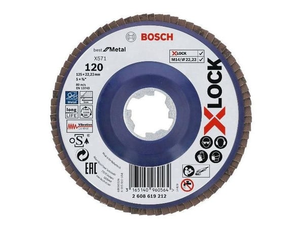 Bosch Best for Metal X571 - Klaffplate - for metall - 125 mm - X-LOCK - grovkorn: 120