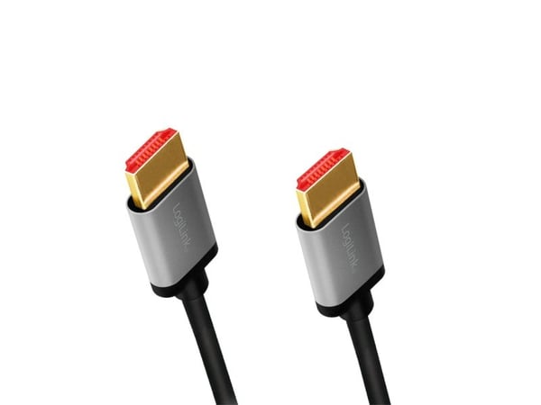 LogiLink CHA0105, 2 m, HDMI Type A (Standard), HDMI Type A (Standard), 3D, 48 Gbit/sek, musta, harmaa