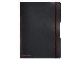 Herlitz my.book flex - Notisbok - A4 (210 x 297 mm) - 80 ark / 160 sider - hvitt papir - Lineatur 28, Linjering 27 - svart perm - polypropylen (PP)