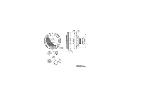 Kenwood KFC-E170P, 2-veis, 300 W, 30 W, 4 ohm (O), 92 dB, 30 - 22000 Hz
