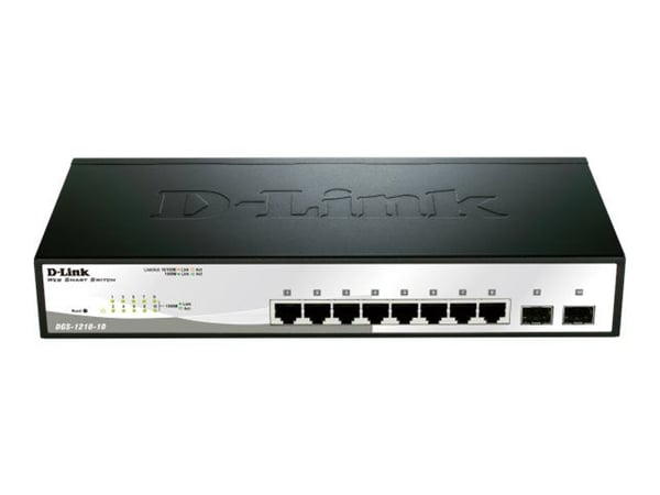 D-Link DGS-1210-10, Hallittu, L2, Gigabit Ethernet (10/100/1000), Täysin kaksipuolinen, Telineasennus, 1U