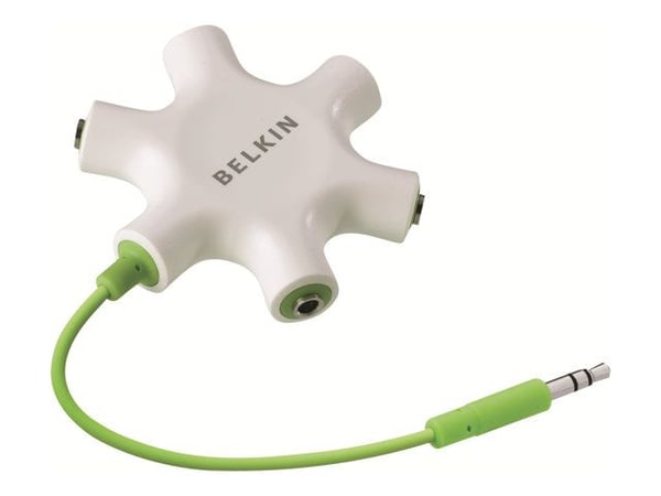 Belkin F8Z274BT, Vihreä, Valkoinen, 1x 3.5mm, 5x 3.5mm, Uros, Naaras