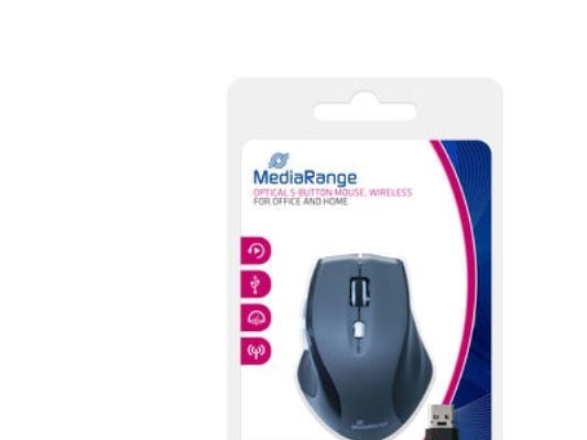 MediaRange - Mus - optisk - 5 knapper - trådløs - USB trådløs mottaker