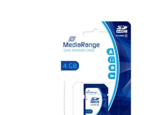 MediaRange - Flash-minnekort - 4 GB - Klasse 10 - SDHC - blå