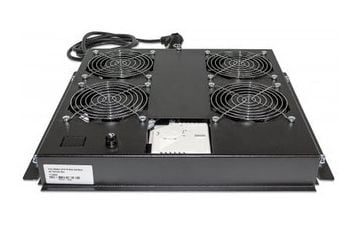 Intellinet 4-Fan Ventilation Unit for 19" Racks, Roof Mount, with Thermostat, Black - Systemviftebrett - med 4 kjølevifter, termostat - AC 220/240 ...
